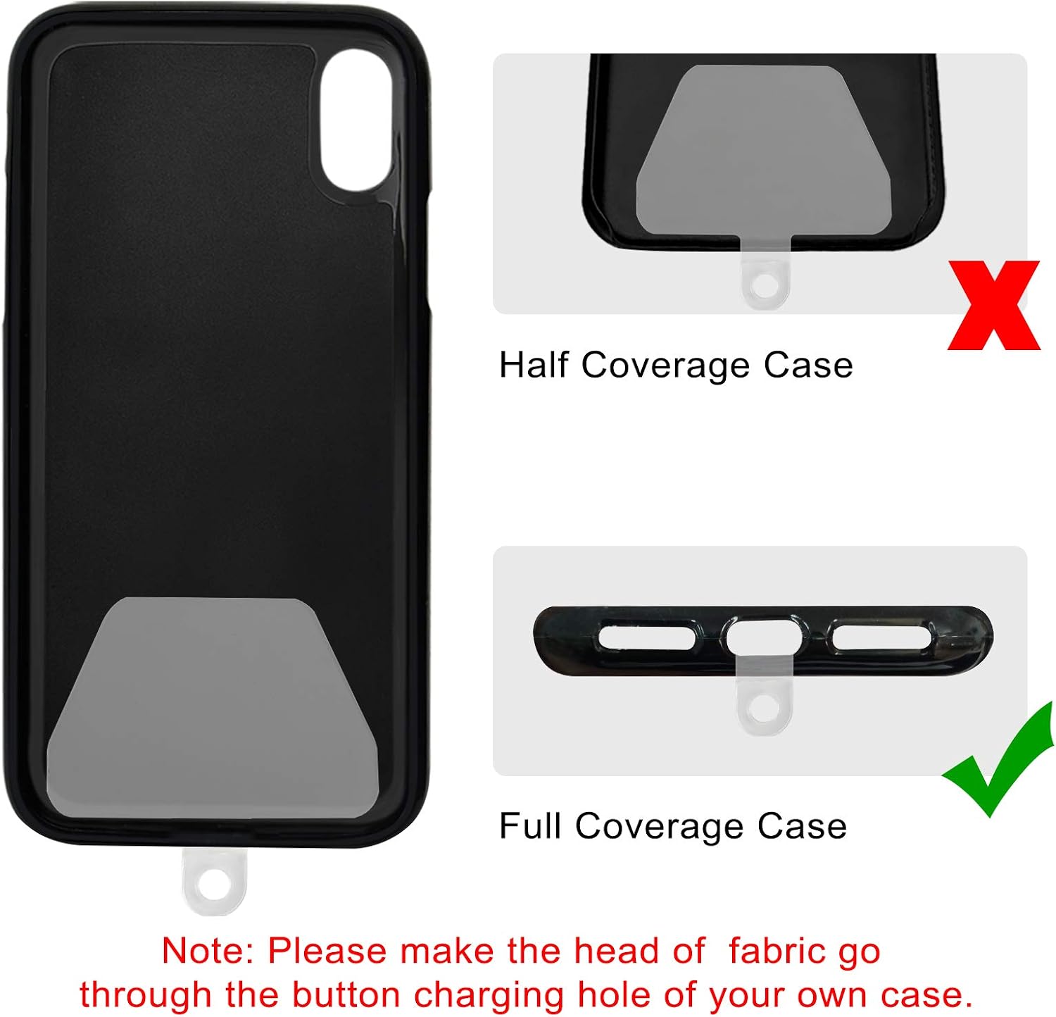 takyu 2 Pack Phone Tether Tab Cell Phone Lanyards Tether Replacement for Phone Strap Safety Tether Sticker