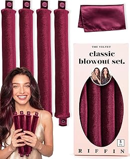 Classic Heatless Curls Overnight Rods - Upgraded Directional Grip Velvet No Heat Hair Curlers to Sleep Hair Rollers Flexible Curling Rods Set for Long Thicker Hair, Full Coverage Larger Silk Scarf