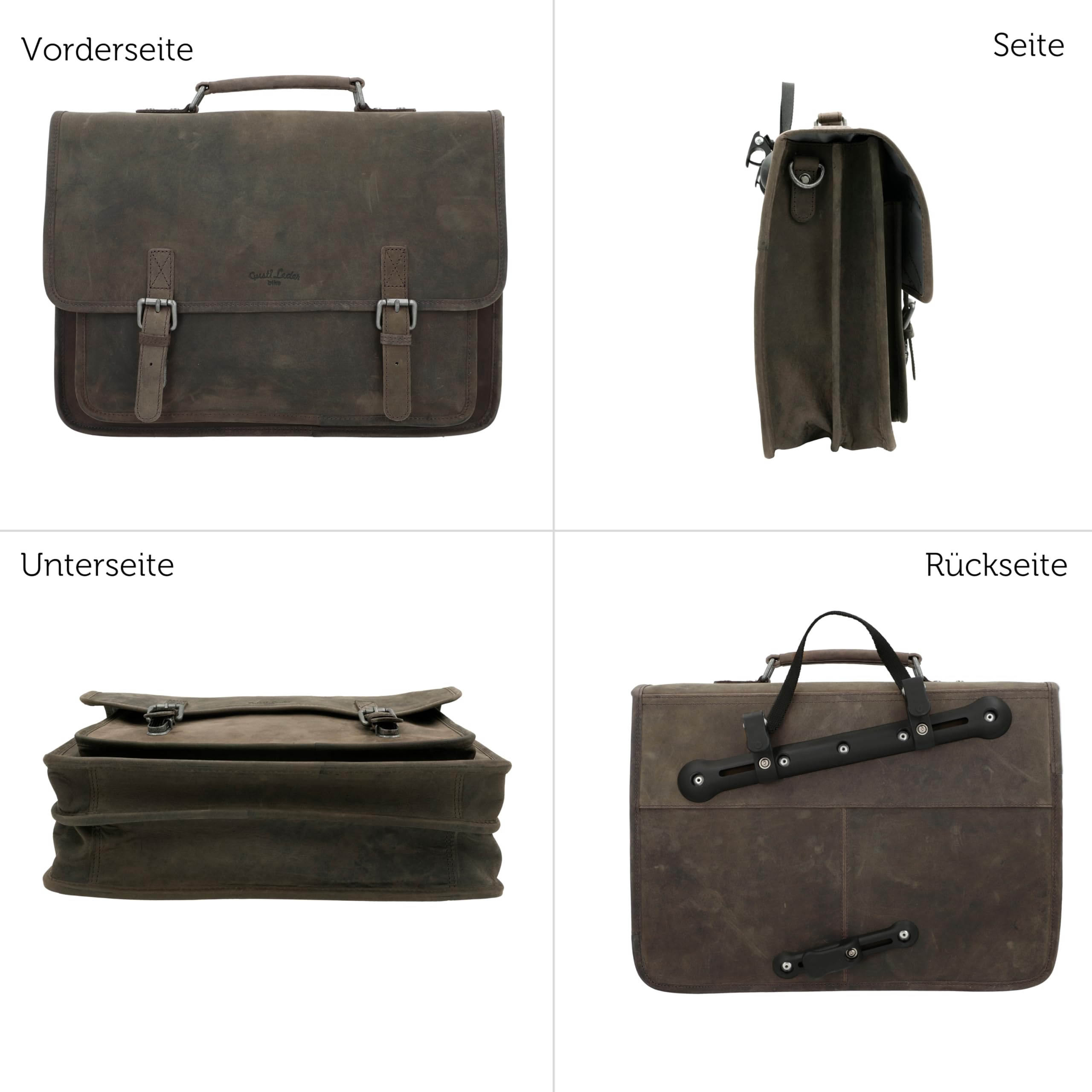Gusti Gepäckträgertasche Leder - Matthew S. Damen und Herren Aktentasche Fahrradtasche Lehrertasche Bürotasche Arbeitstasche Ledertasche Vintage Leder