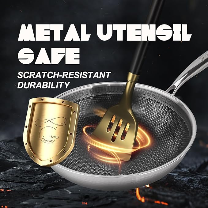 Wok híbrido de acero inoxidable antiadherente 13 pulgadas con tapa miniatura 5