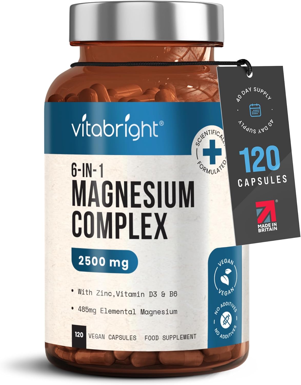 Magnesium Glycinate 3-in-1 Complex With Vitamin B6-2000mg Per Serving - View #8