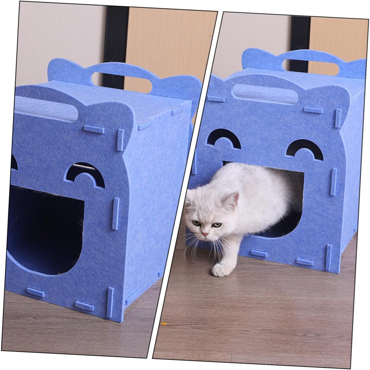 GALPADA Comfortable Multi Function Cat House with Scratching Board Detachable Felt Nest for Indoor Cats Small Dogs Lightweight Breathable Design