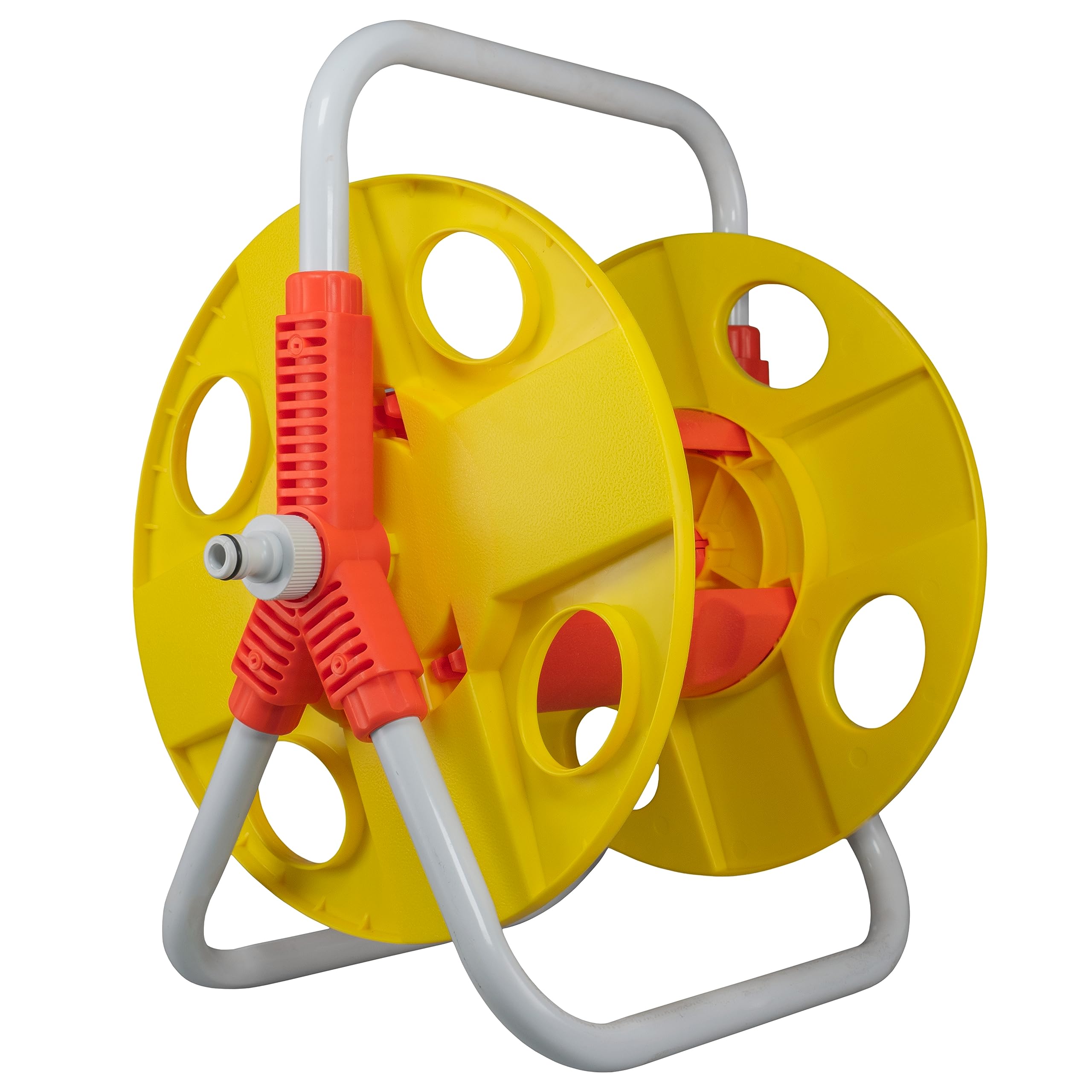 Garden Hose Reel Cart for 20m of 1/2" Hose – UV-Resistant Polypropylene, Stable & Durable, Side Hose Connector, Easy Crank Rewind, Tool-Free Assembly – Ideal for Outdoor Watering & Storage
