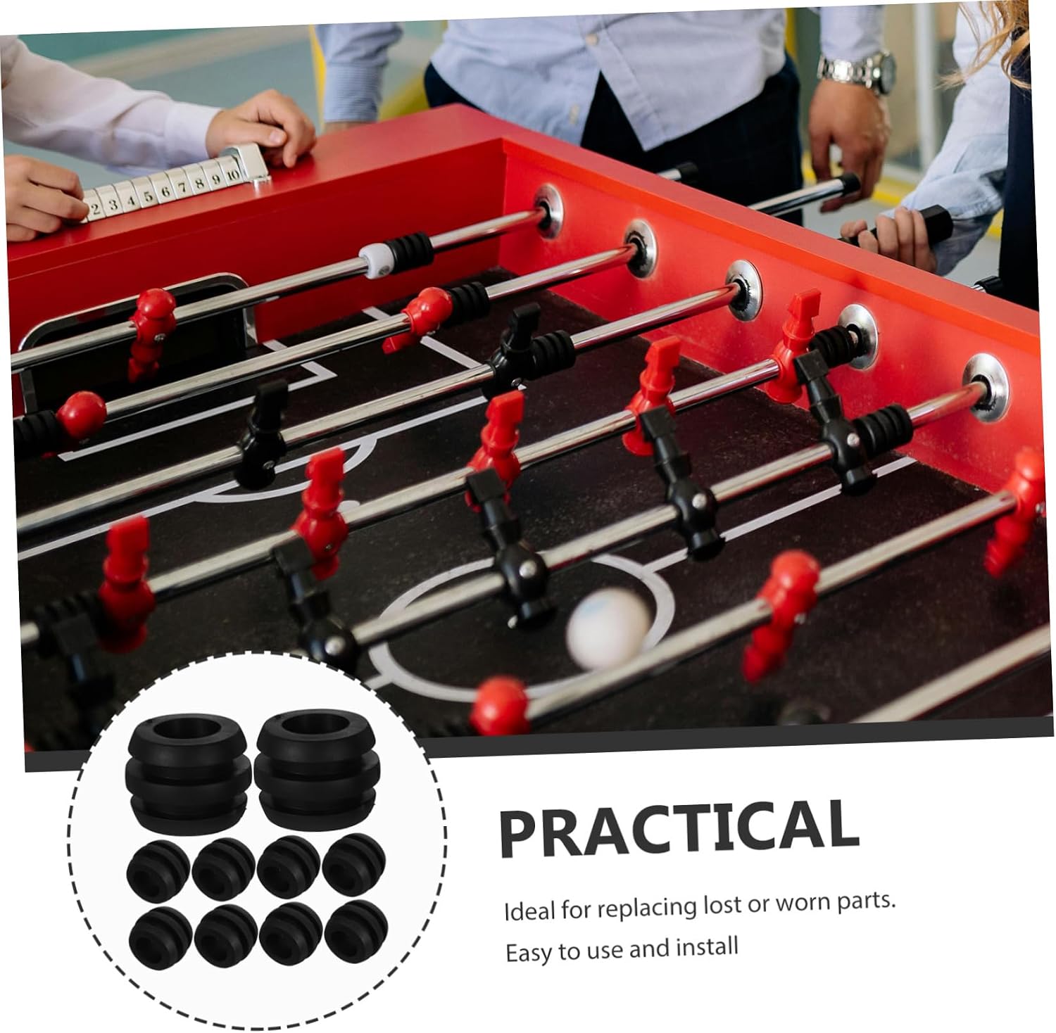 Abaodam 80pcs Foosball Table Parts Bushings Replacement Easy to Install Foosball Bearings for Standard Game Tables Lightweight Design
