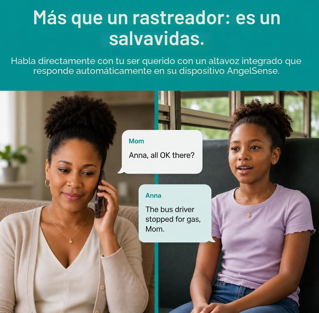AngelSense Rastreador GPS personal para niños, adolescentes, autismo, necesidades especiales, ancianos, demencia - Altavoz de respuesta automática de 2 vías y botón SOS - Seguimiento de autobús