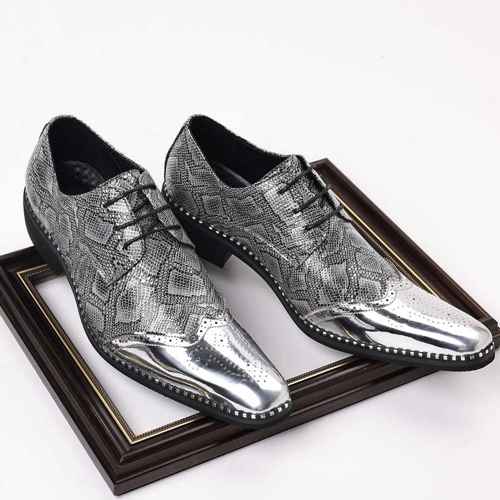 Men's Dress Shoes Wingtip PU Leather Oxfords with Brogue Formal Business Wedding Derby Shoes - Image 6