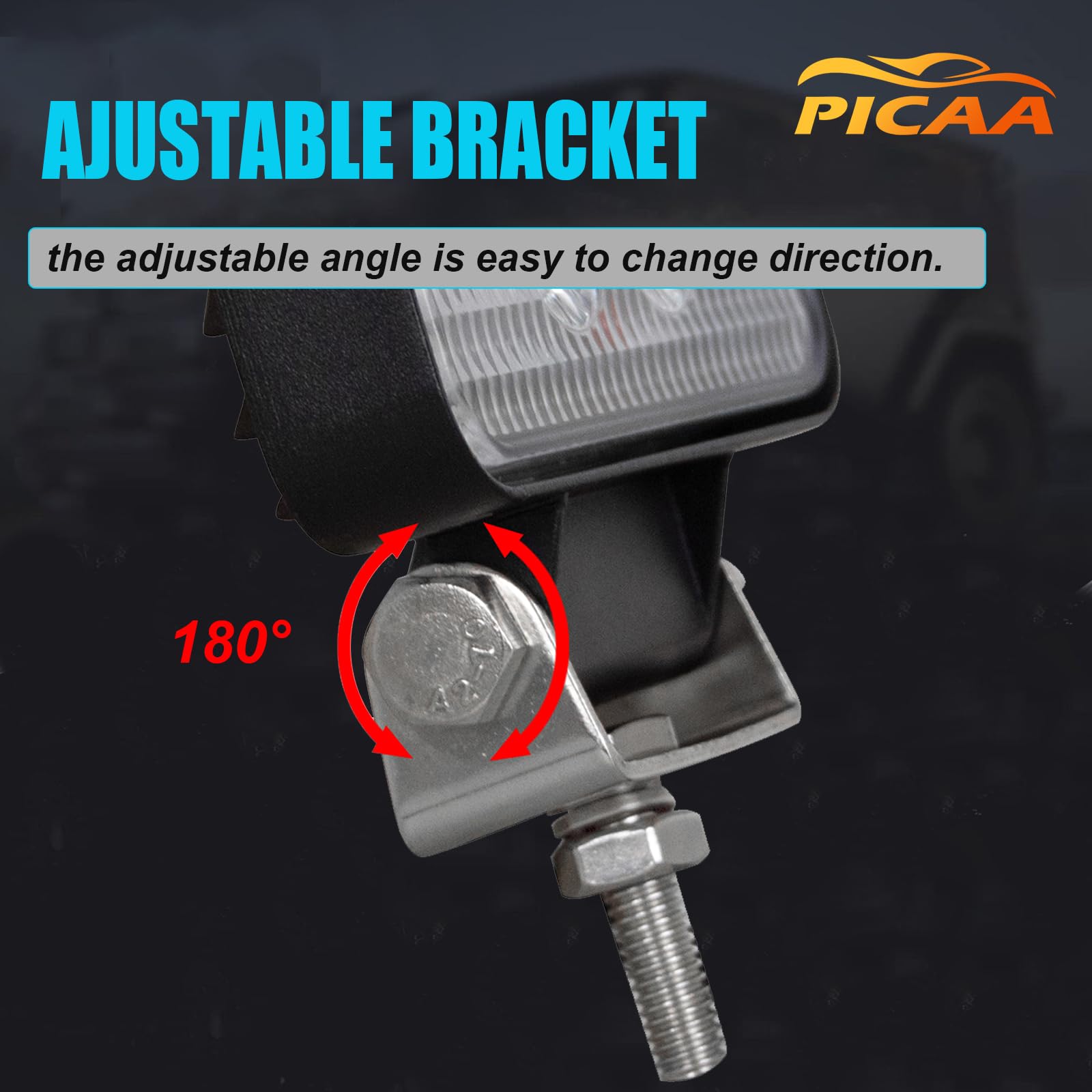 PICAA 10 szt. 48 W LED światło robocze 10 cm wiązka punktowa Offroad lampa czołowa robocze do samochodów ciężarowych traktorów SUV UTV ATV 12-24 V 6000 K IP67