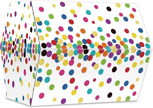 ZOIIWA Confetti Treasure Chest Box Classroom Decorations Confetti Chest Teachers Toy Prizes Awards Rewards Treasure Box for Classroom Teachers Nursery Room School Decor