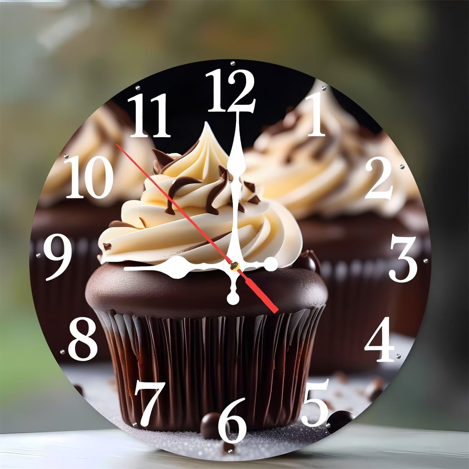 Horloge murale silencieuse sans tic-tac moderne de 35 cm en bois pour salon