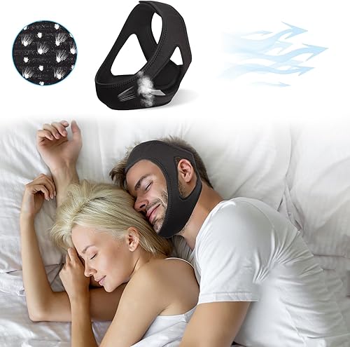 Miniatura 2 de Correa de barbilla antironquidos para dejar de roncar para dormir, cinturón de soporte de mandíbula, solución de seguridad para hombres y mujeres