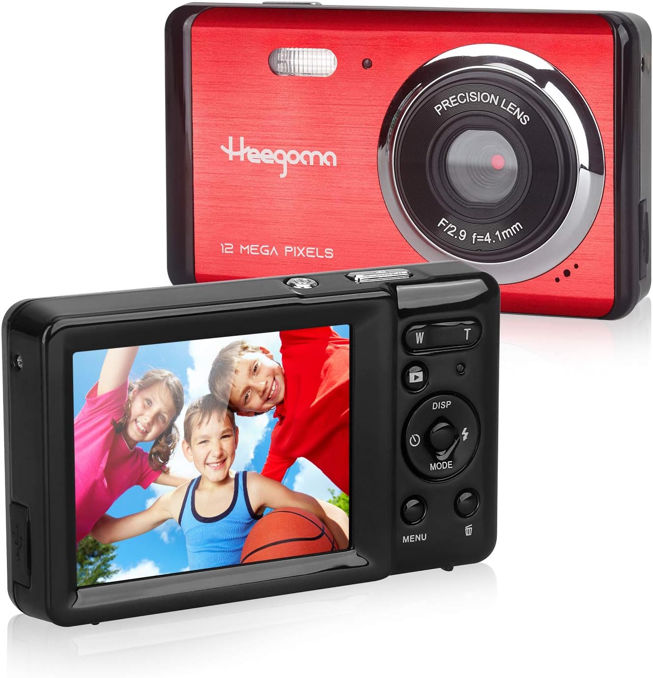 HeegomnDigital Camera Beginner, 12 MP/ 720P HD/ 2.8โ Screen/ 8x Digital Zoom, Mini Photo Camera for Children/Kids/Teenagers (Red)