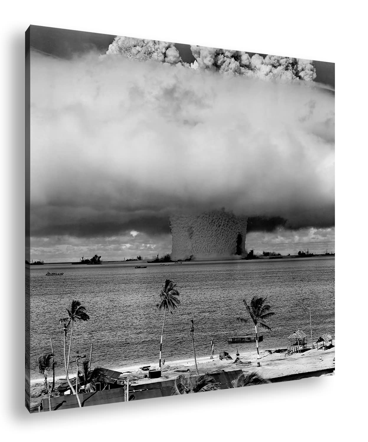 Test d'armes nucléaires - Format : 60 x 60 cm - Effet : noir et blanc - Impression numérique de qualité supérieure - Pas de poster ou d'affiche