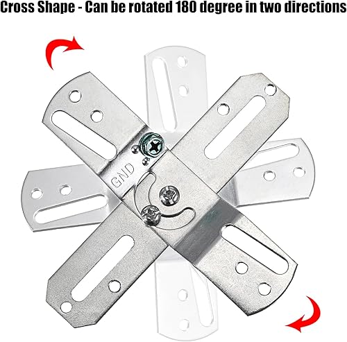 Miniatura 6 de OwnMy Juego de 4 soportes de montaje de lámpara giratorios, kit de barras transversales universales para lámpara de techo, placas de montaje