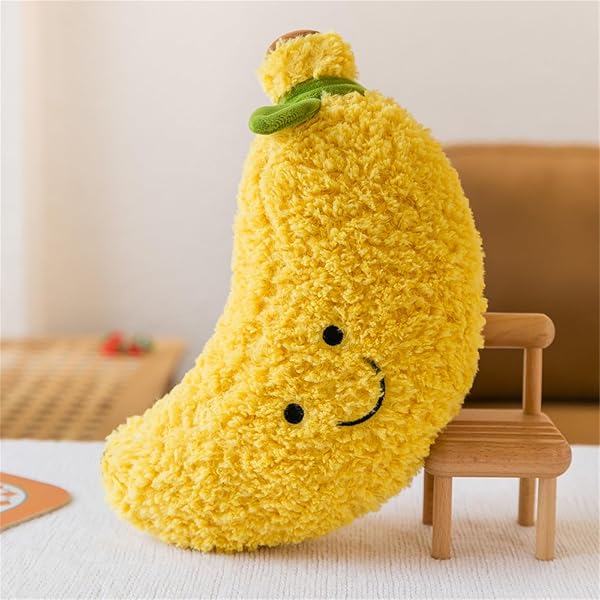 champracer Plüschtier Stofftier Obst Plüschtier Plüschkissen Spielzeug, Kissen Puppe Wurfkissen, Schmusetier Geschenk für Kinder Mädchen Jungen (25 cm,Ananas) - 4