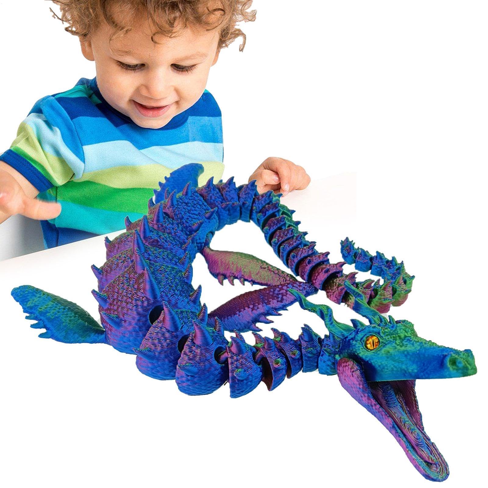 Dragon 3D Printed - Large 3d Printed Dragons With Flexible Joints, Articulated 3 D Printeds Dragon Toys For Kids And Adults For Christmas, Easter, Teens Collectors Birthdays, Fun Desk DΓ©cor