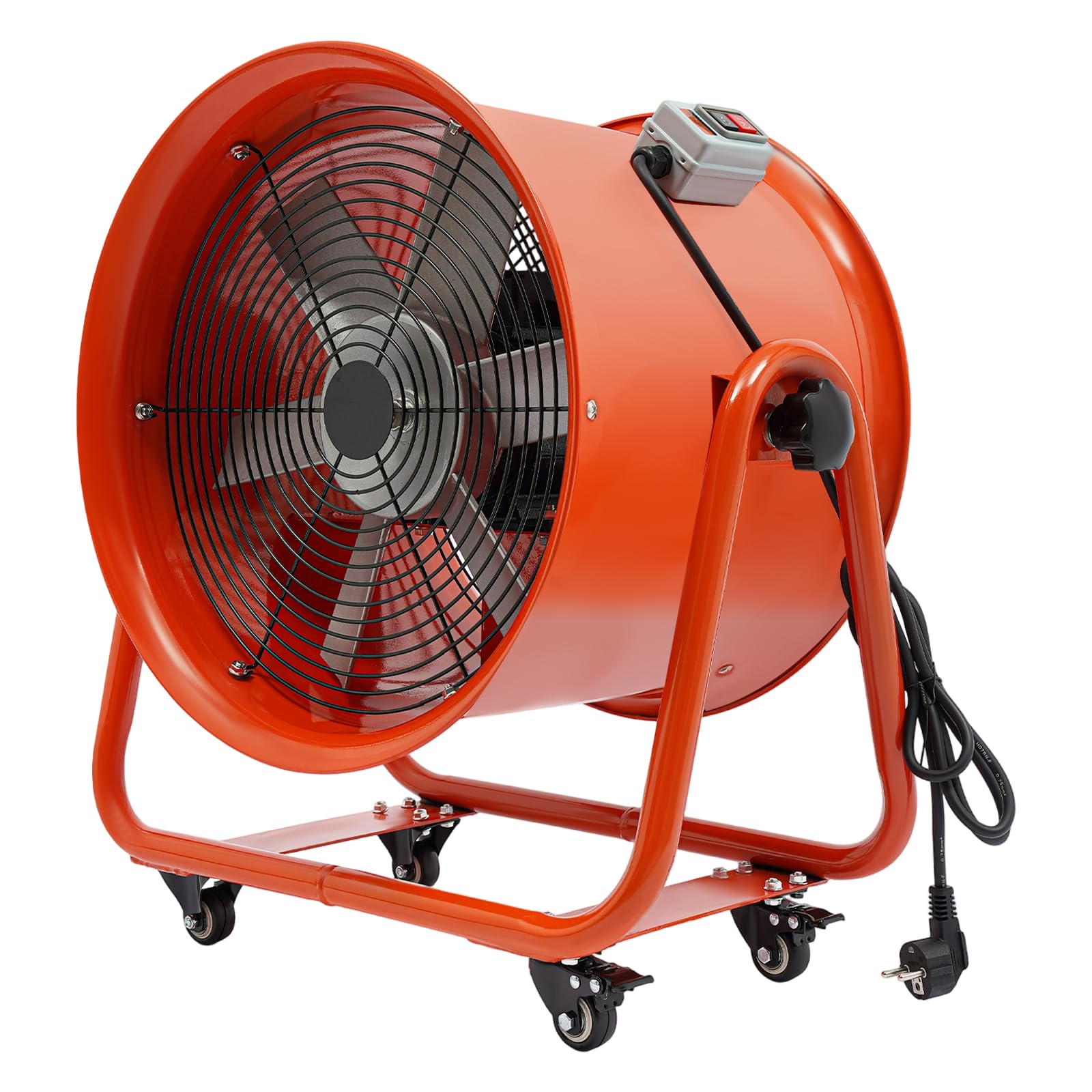 Ventilador axial de construcción, 220 V, 1100 W, 2800 rpm, portátil, ventilador industrial, diámetro de 400 mm, capacidad de aire de 15000 m³/h