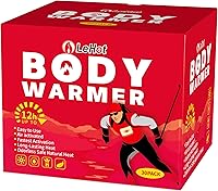 Vista 1 de Hot Body Warmers - 30 Pack Disposable Adhesive Patches for Up to 12 Hours of Safe, Natural Heat, Ideal for Outdoor Activities Like Skiing, Hiking &