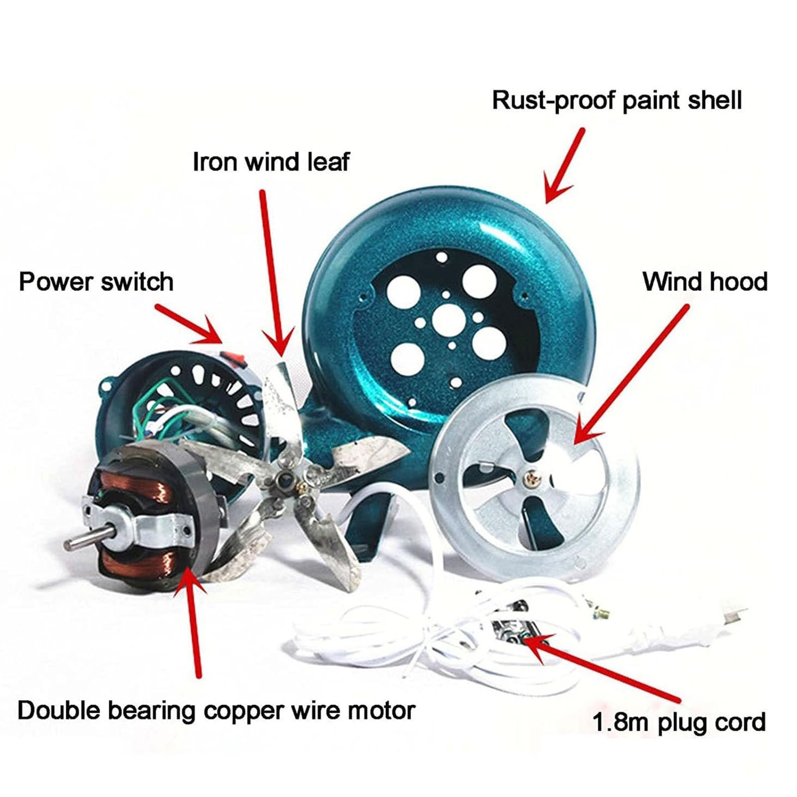 Ventilador eléctrico Manual para Barbacoa de Velocidad Variable - Soplador de carbón de forja de 220 V, silencioso, con manivela, Encendedor y excitador de Llama (40 W)