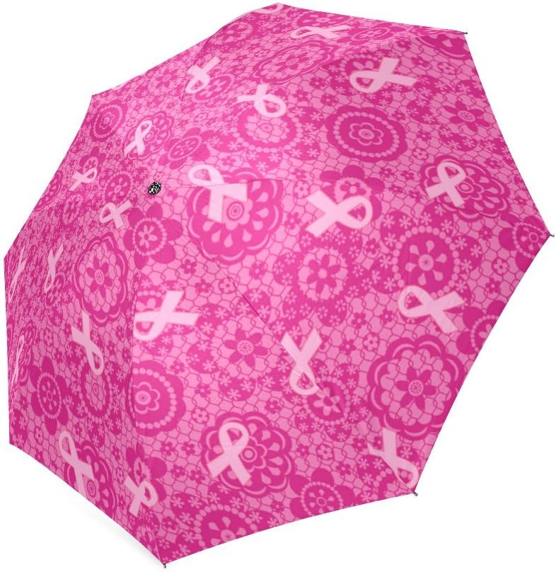 October Breast Cancer Month Breast Cancer Awareness 100% Fabric and Aluminium Foldable Umbrella