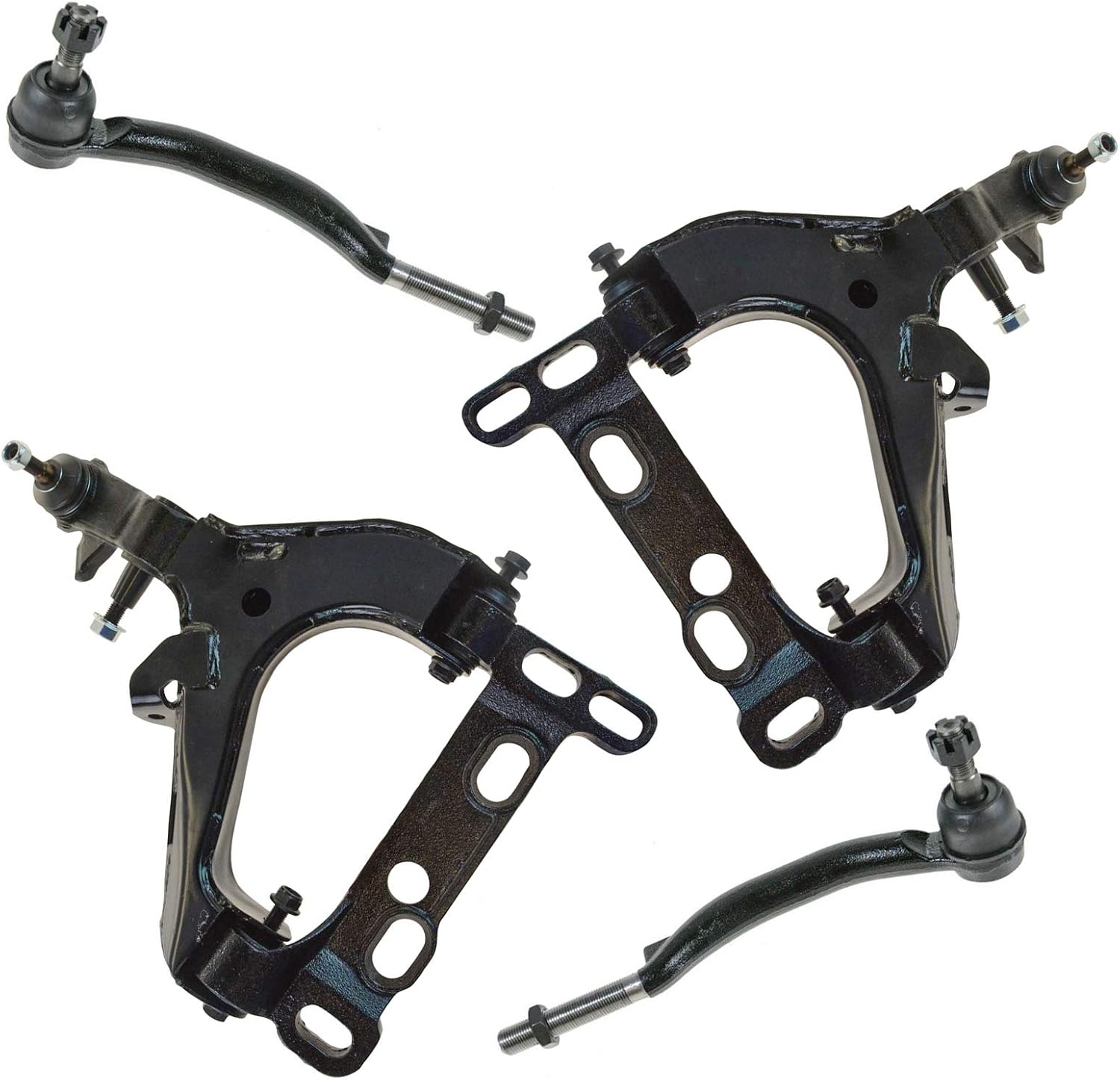 TRQ Front Steering & Suspension Kit Control Arm with Ball Joint Tie Rod Compatible with Buick Chevrolet GMC Isuzu Oldsmobile Saab