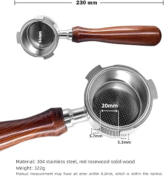NEOUZA 51mm Bottomless Portafilter Set 3 Ears for DeLonghi Dedica