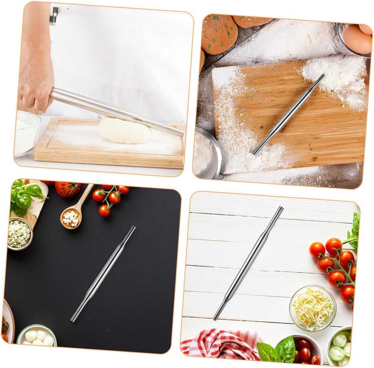 Stainless Steel Rolling Pin for Dough Portable Roller for Pizza Cookies Pastry Ergonomic Design Home Kitchen Baking Essential Tool image 3