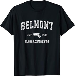 Belmont Massachusetts MA Vintage Athletic Sports Design T-Shirt