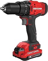 CRAFTSMAN V20 20V Cordless Drill/Driver Kit, 1/2-Inch Chuck, 280 UWO, Battery & Charger Included (CMCD700C1)