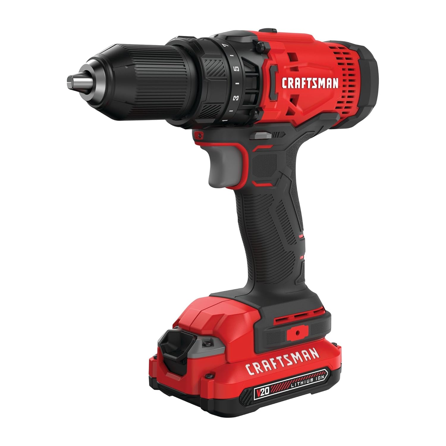 CRAFTSMAN V20 Cordless Drill Set – 1/2" Driver, 2.0Ah Battery, Charger & LED Light - Image 8