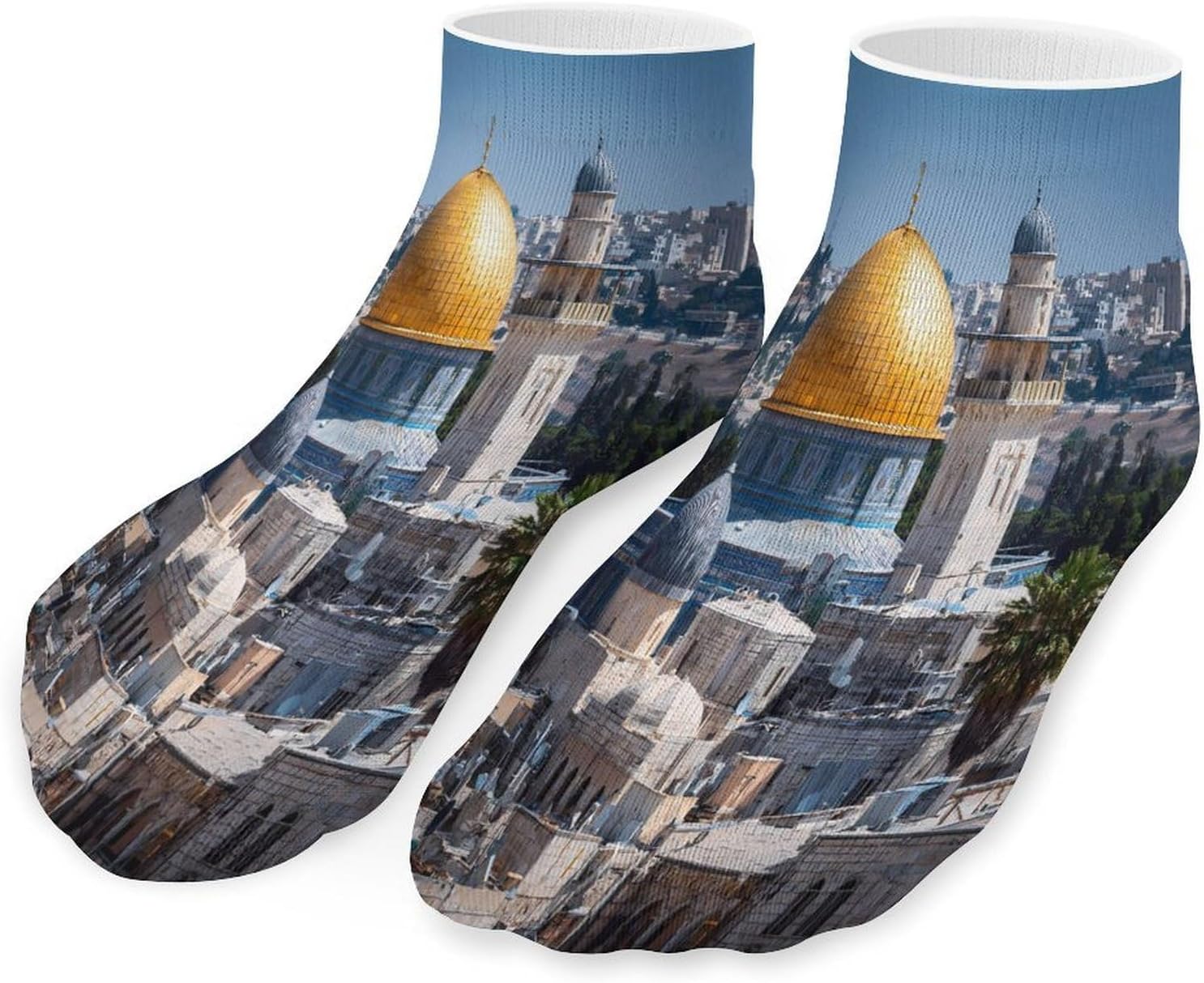 Jerusalem Al Aqsa Mosque Socks for Men Women 5 Pairs Ankle Socks