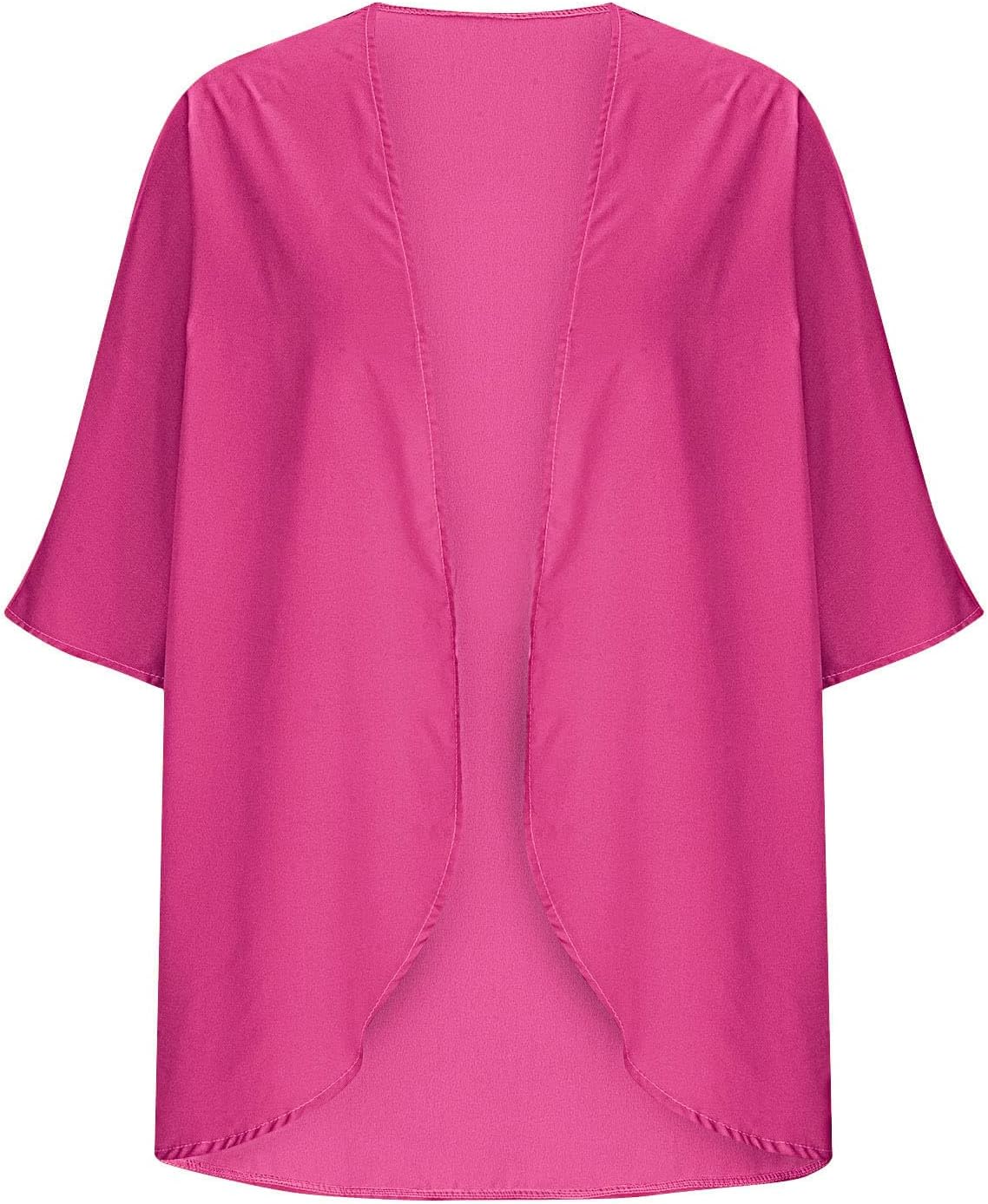 3-14T Baby Girls Cardigan Tops Fashion Solid Front-Open 3/4 Length Sleeves Soft Comfy Beach Casual Blouse Tops