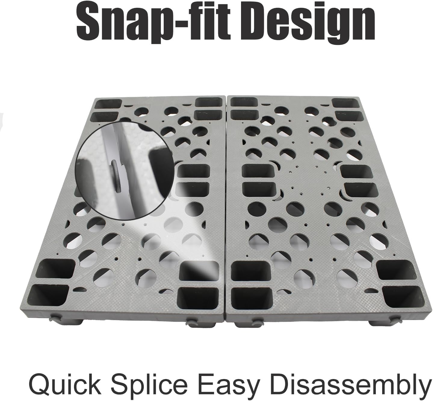 6pcs Gray Plastic Pallets, Lightweight Nestable Polyethylene Pallets, Moisture-Proof Floor Pallets, Mini Spliceable Plastic pallets for Basement Storage Kitchen Garages L 19.7" x W 11.8"x H 3.9"