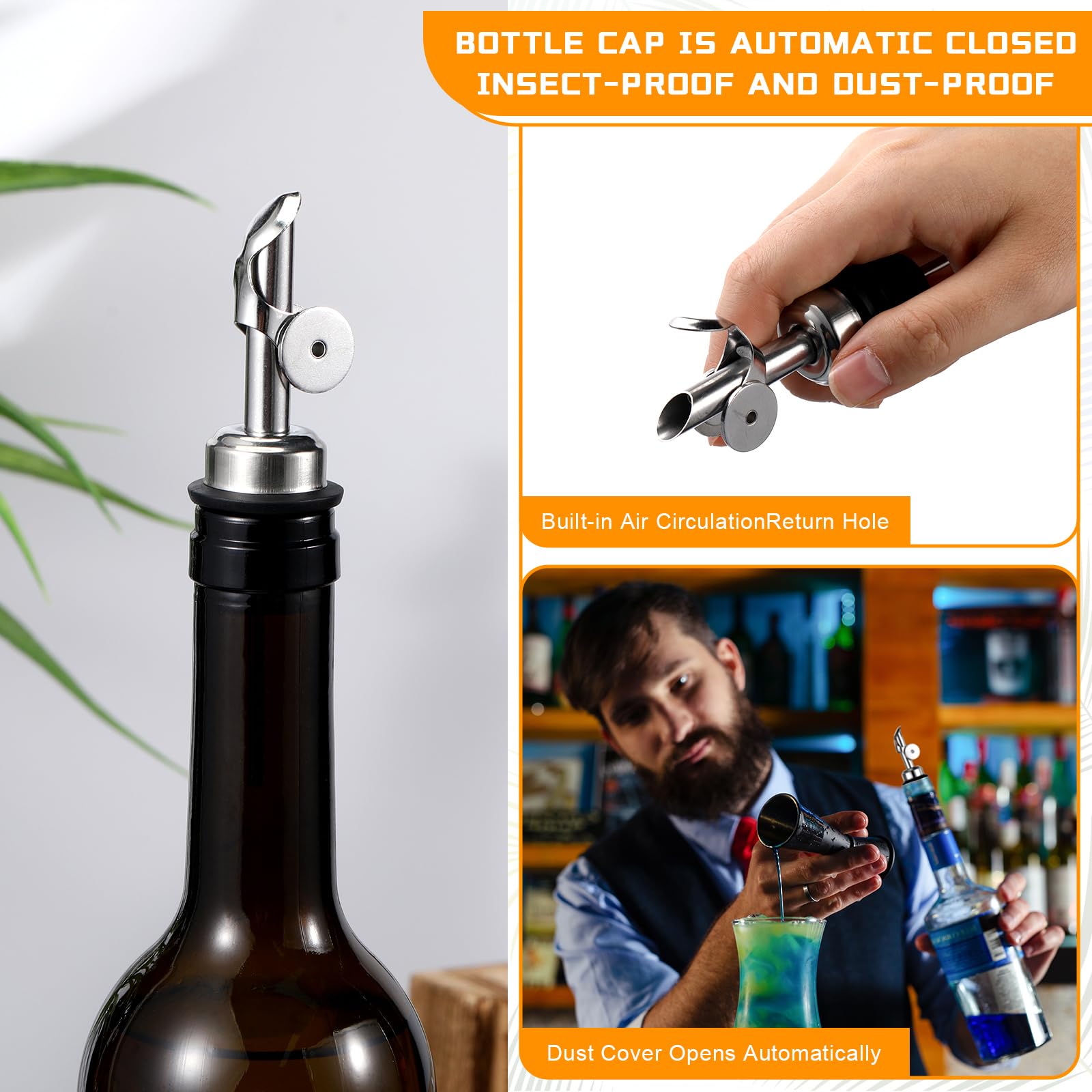 Lot De 10 Becs Verseurs Pour Huile, Liqueur, Bouteille De Vin