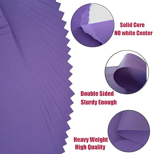 Miniatura 3 de 20 hojas de papel grueso de cartulina púrpura para proyectos de arte, álbumes de recortes, tarjetas e invitaciones (8.5 x 11 pulgadas)