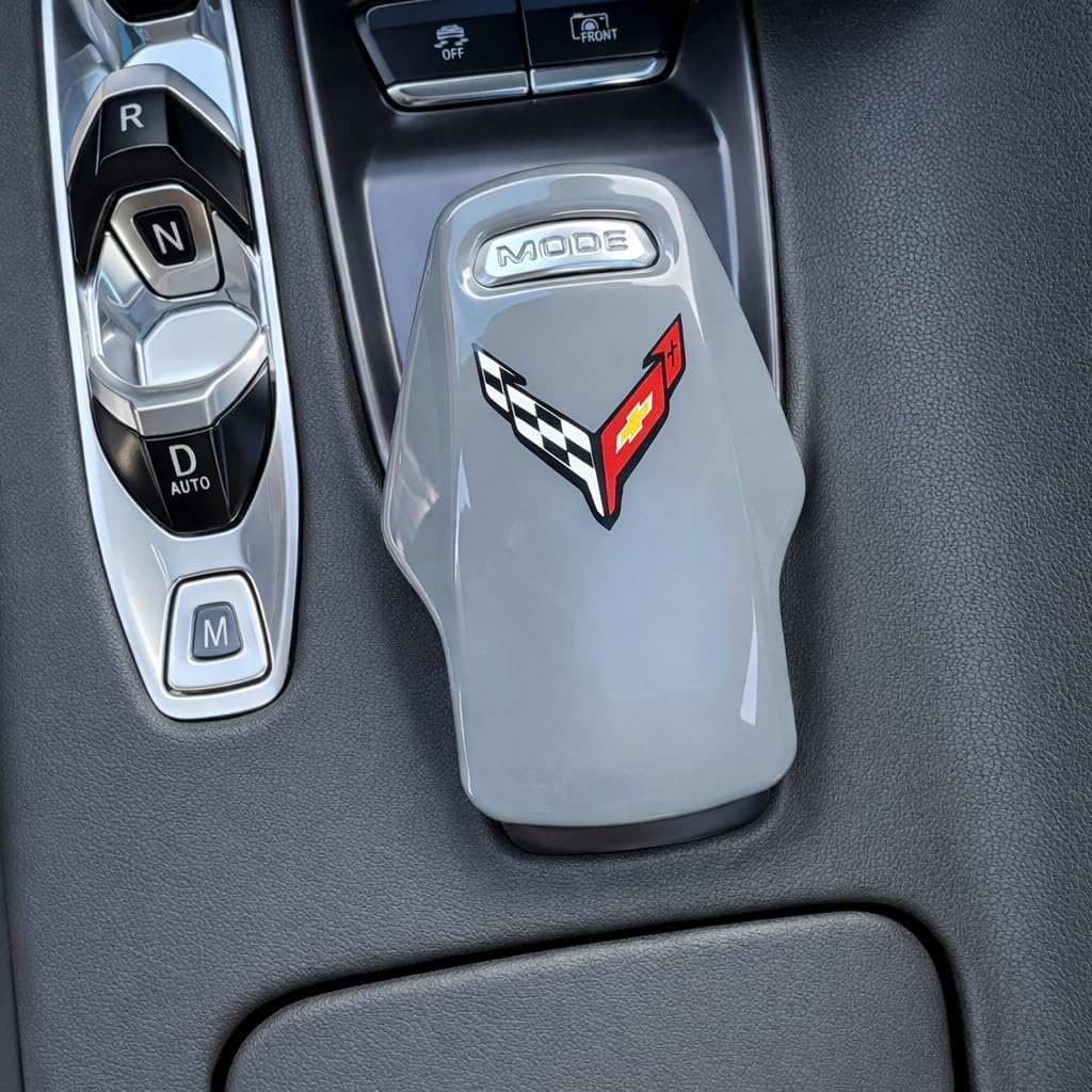 SR1 USA C8 Corvette Interior Drive Mode Selector Trim Cover Knob - Color Matched OEM-Style Upgrade - Fits 2020-2026 Corvette Stingray, Z51, Z06, E-Ray Coupe & Convertible (Sea Wolf Gray)
