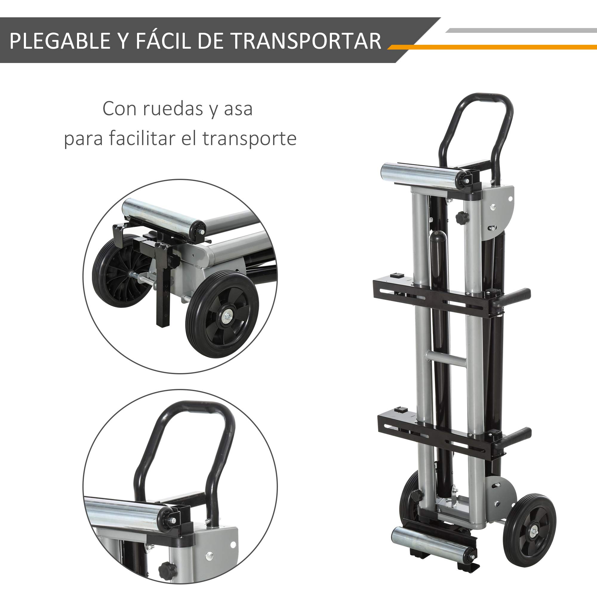 DURHAND Soporte Universal para Sierra Ingletadora Plegable con Distancia de Trabajo Ajustable Fácil de Transportar y Almacenar 123,5-245x73x96 cm Negro