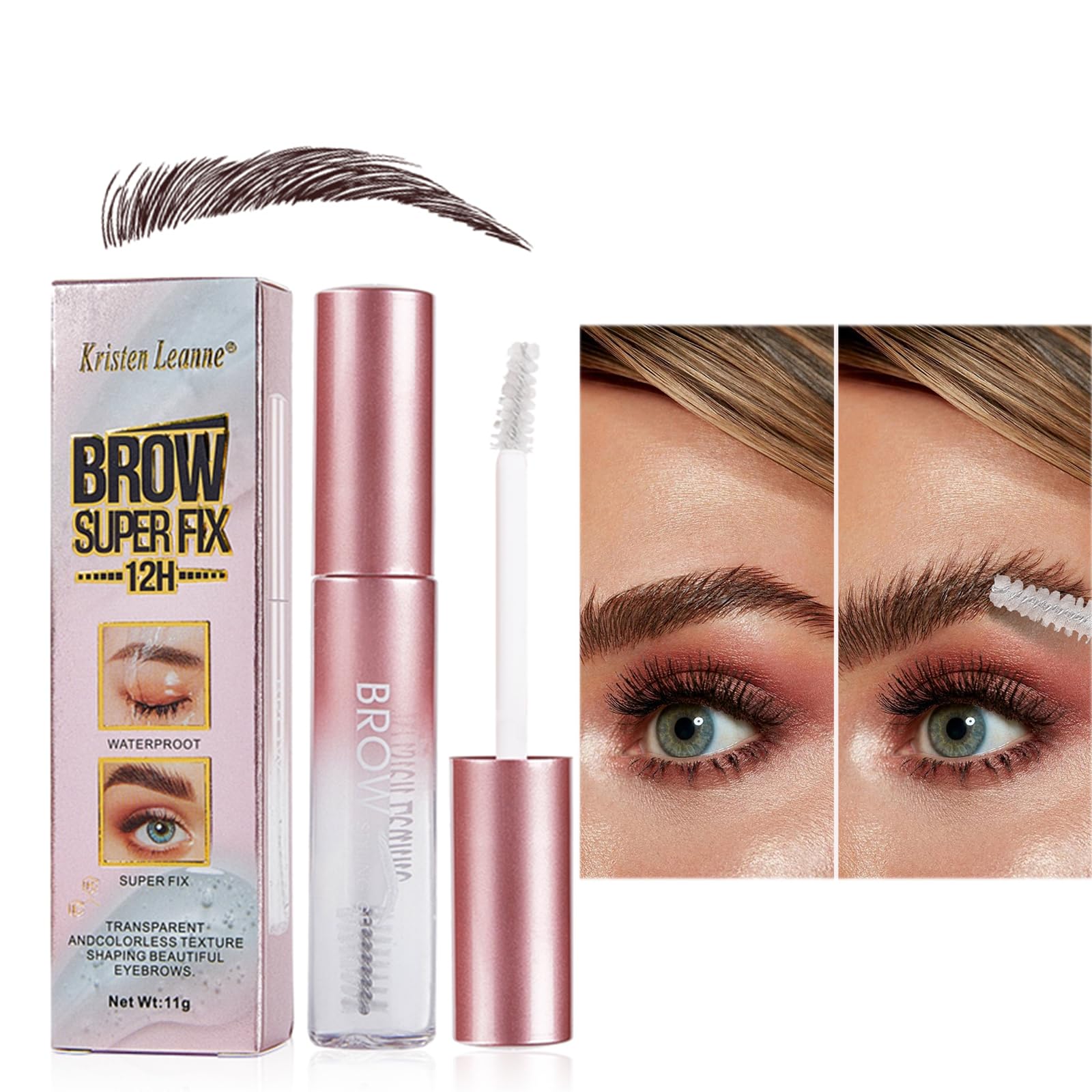 Gel de jabón para peinar las cejas Crema, Gel Fijador De Cejas, Gel Para Peinar Las Cejas, Impermeable Transparente y a Prueba de Sudor Maquillaje de Gel para Cejas, Fórmula Vegana