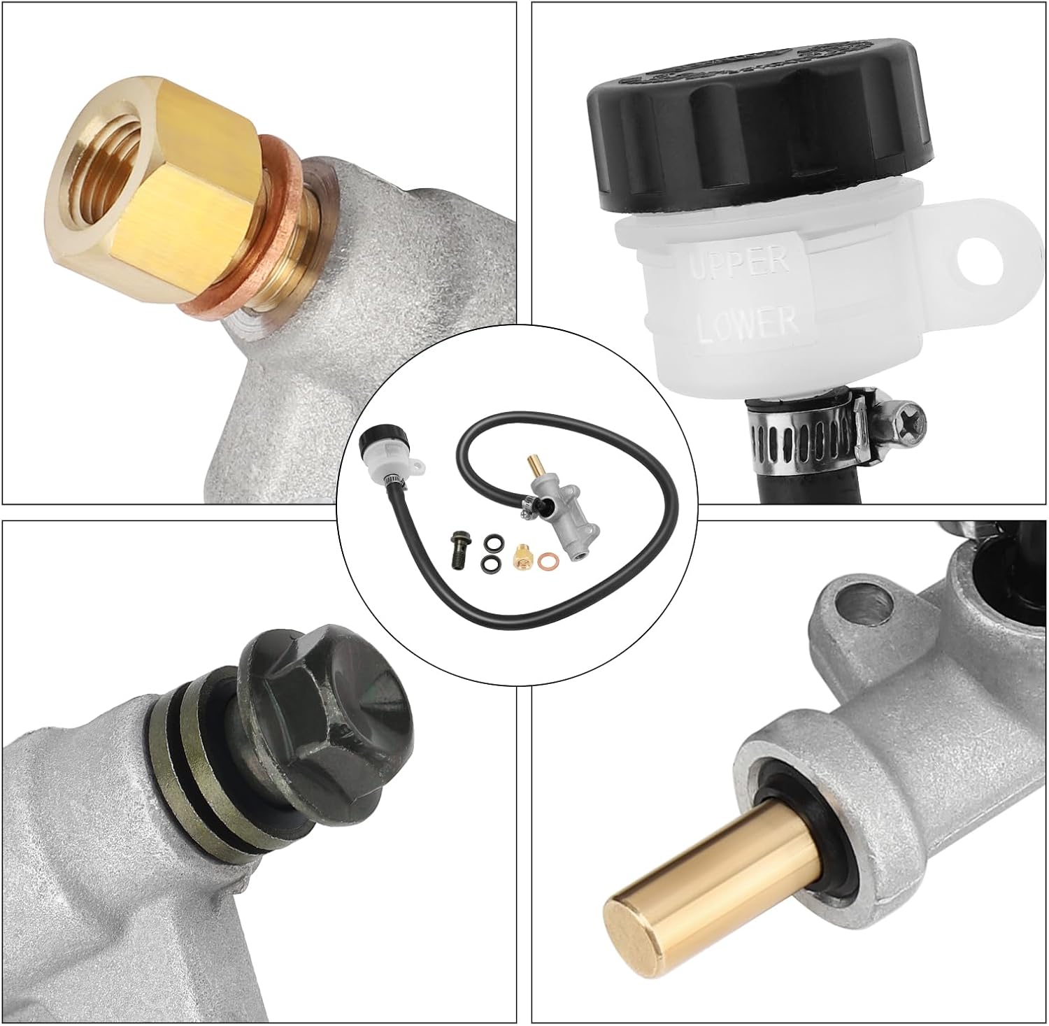 M MATI Rear Brake Caliper & Master Cylinder & Hose Line for Polaris Sportsman 500 2003-2009 Sportsman 400 450 2003-2007 1910690 1911075 1910301 1910790 1910765 2202708 1910631 1911113