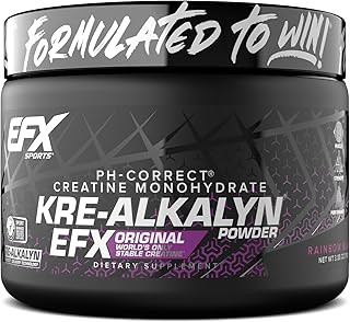 Kre-Alkalyn EFX Powder | pH Correct Creatine Monohydrate Powder Supplement | Strength, Muscle Growth & Performance | 55 Servings (Rainbow Blast)
