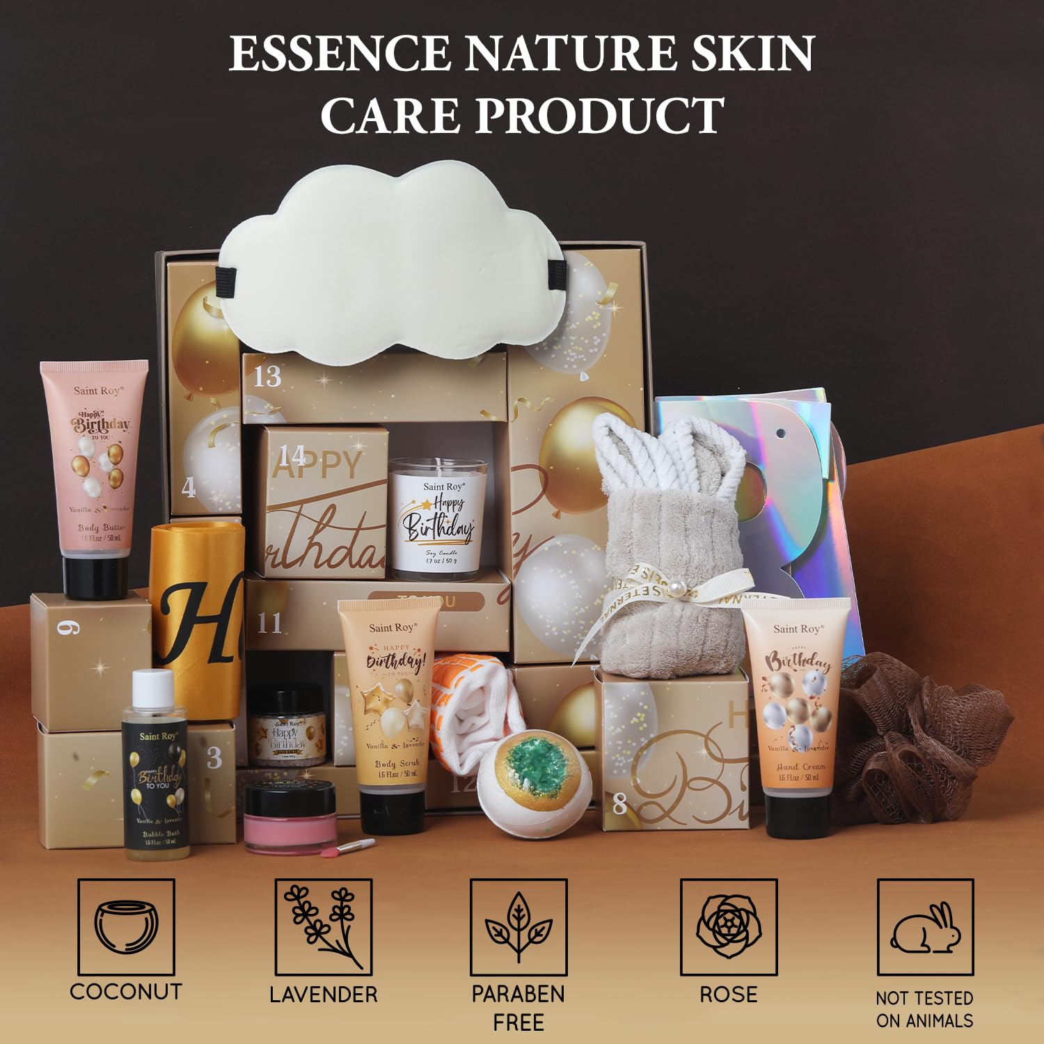 Birthday Beauty Advent Calendar 2025 Gifts for Women & Men, Happy Birthday Surprise Box Teen Girls 14-day Luxury Spa Gifts, Unique birthday Gift Box, Men adult Advent Calendar, bath and body calendar - Image 4