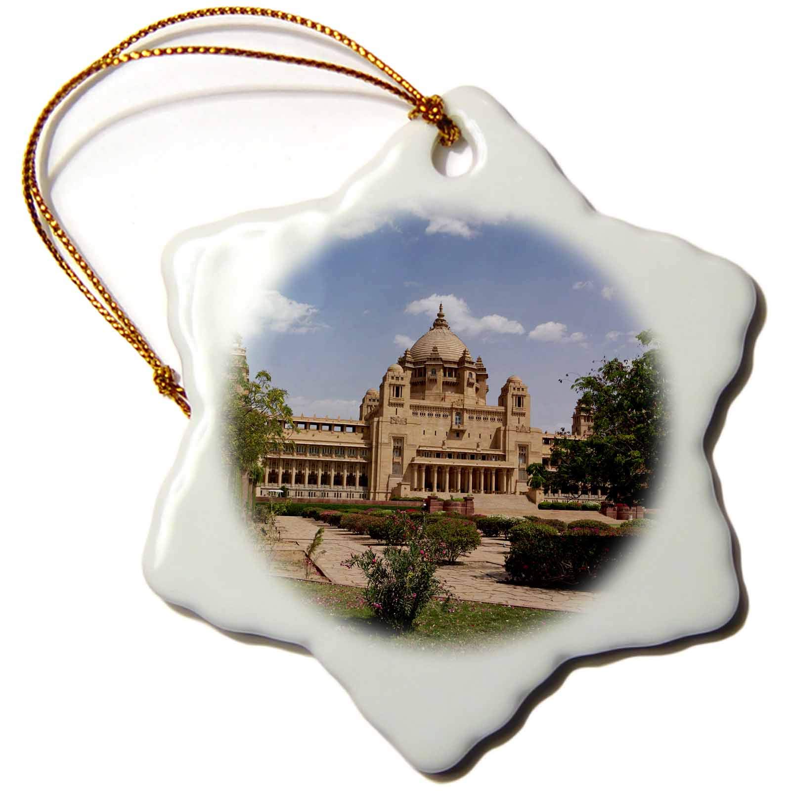 3 inch Snowflake Porcelain Ornament - Umaid Bhawan Palace Hotel, Jodjpur, AS10 AJE0388 - Adam Jones India