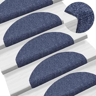 NQJIBUE Artículo-15 alfombrillas autoadhesivas para escaleras, perforadoras de aguja, 65 x 21 x 4 cm, color azul, suministros para el hogar, peldaños de escalera