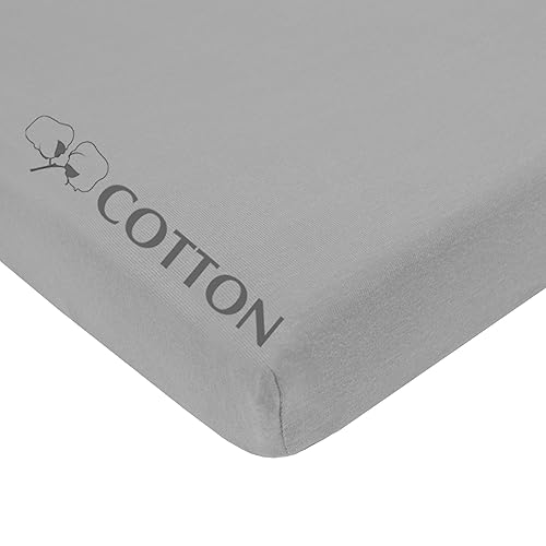 Miniatura 8 de American Baby Company Sábana bajera ajustable para cuna de 24 x 38 pulgadas, suave, transpirable, neutro, 100% algodón, sábana portátil, gris