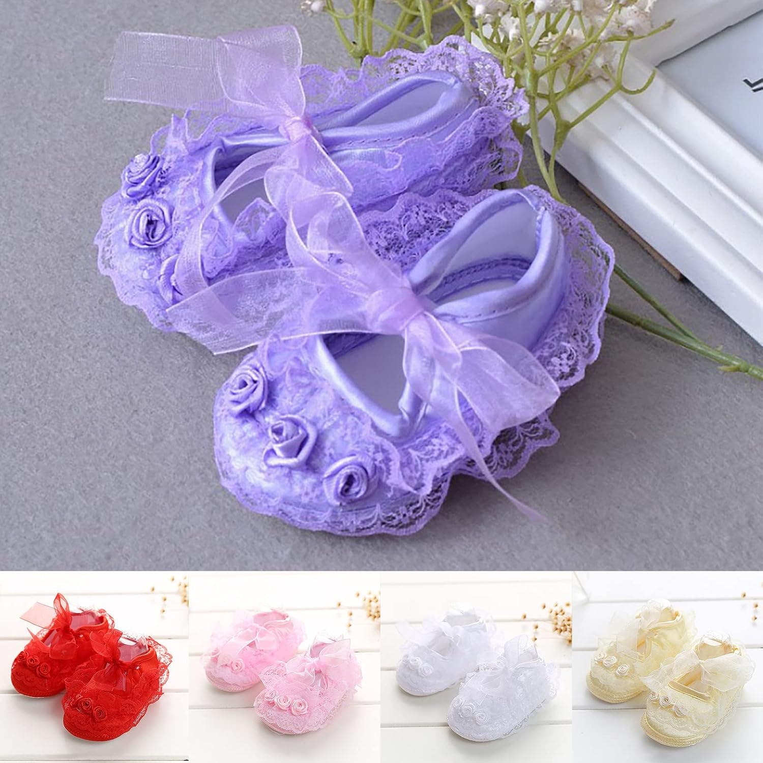 Baby Shoes Fashion Toddler Shoes Floor Shoes Baby Sandals Soft Soled Toddler Shoes Baby Princess (Purple, 0-6 Months)
