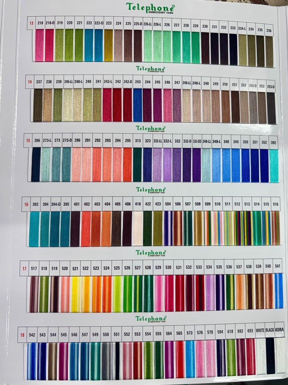 850 Shades Embroidery Thread Card - Rayon Color Guide -4 850 Shades Embroidery Thread Card - Rayon Color Guide -4