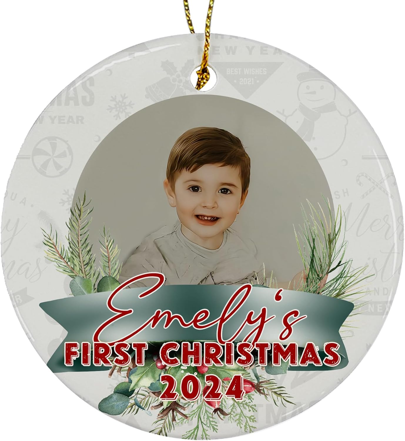 Custom Baby's First Christmas Ornament 2024, Personalized