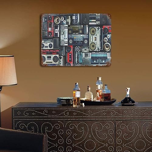 Miniatura 4 de Retro 80s Radio Poster Moderno Casa Decoración de Pared Arte Metal Estaño Poster30x40cm