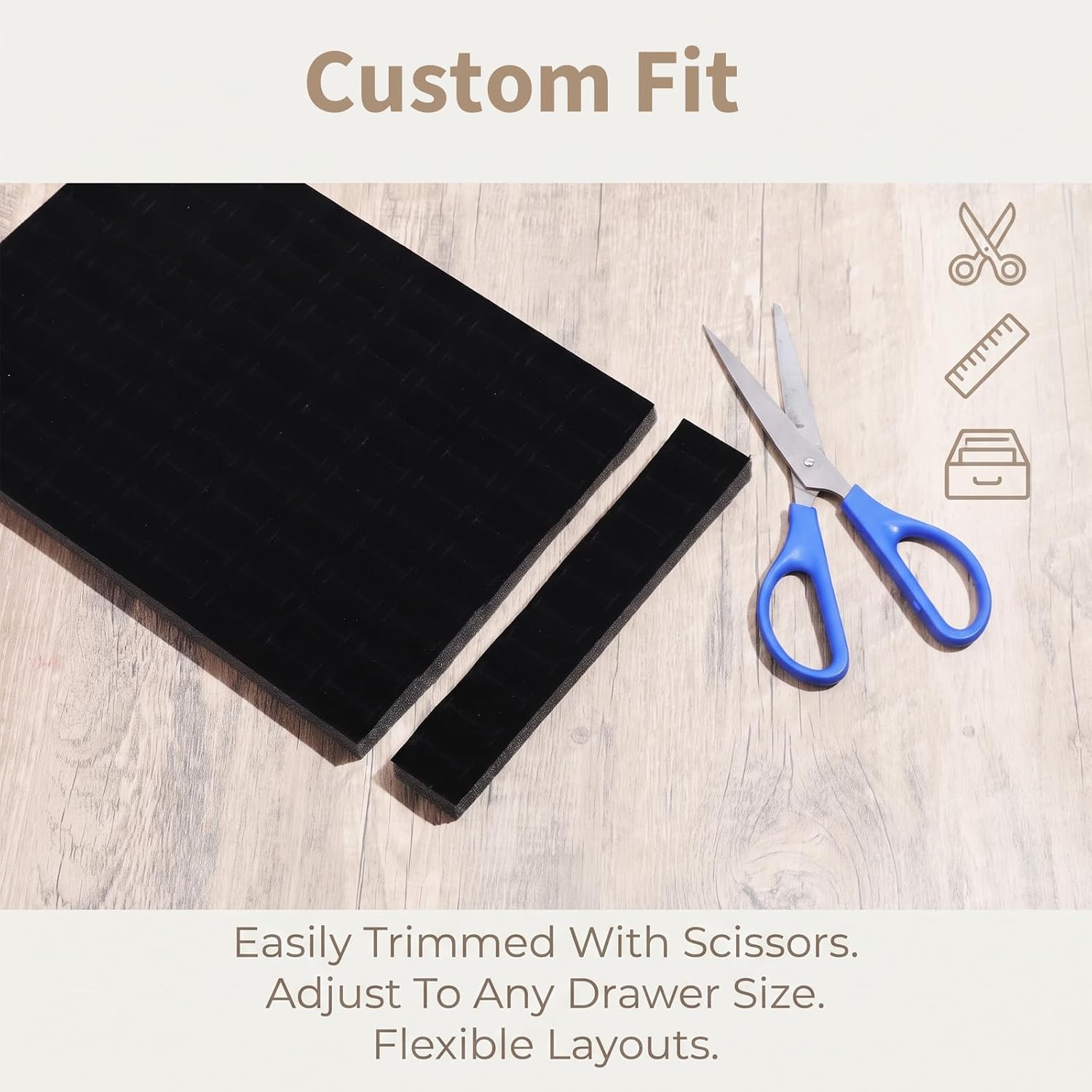 10-Pcs Ring Organizer Foam Tray, Black Velvet Jewelry Box Inserts for Rings