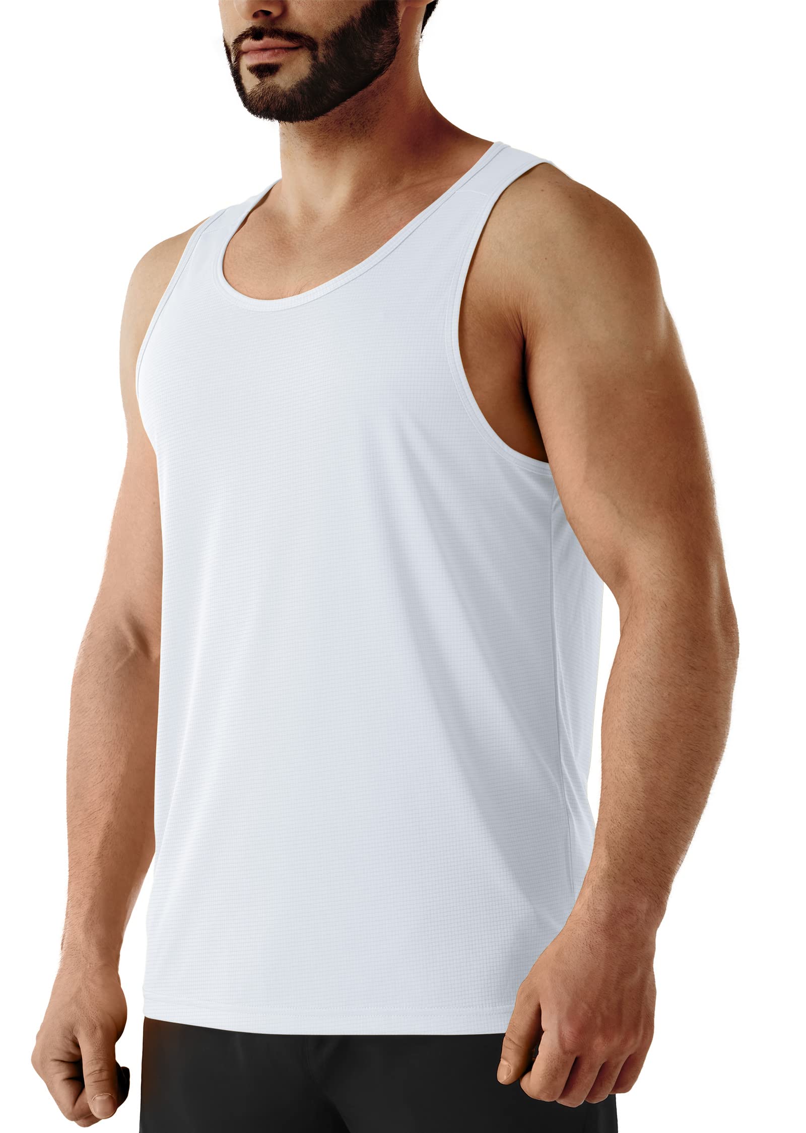 URBEST Men's Neon Workout Sleeveless Shirts Quick Dry Swim Beach Muscle Gym Running Athletic Tank Top