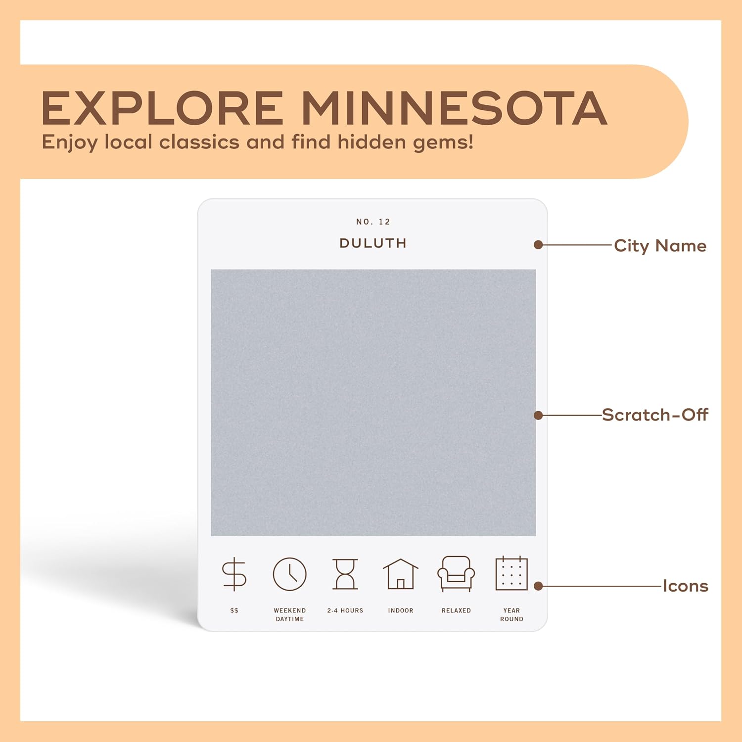 Minnesota Leisurely Adventure Bucket List - 50 Scratch-Off Cards